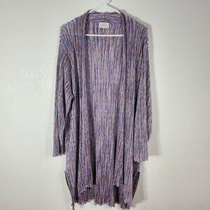 Linda Lundström Multicolor One Size Open Drape Cardigan Tunic Sweater Lavender
